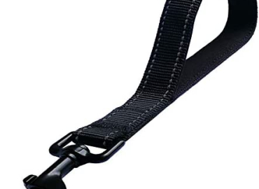 Short Dog Leash – Traffic Padded Handle – Heavy Duty – Short Nylon Dog Lead for Training Control – Reflective Threads Pet Leashes for Large Dogs and Medium Dogs (12 Inch, Black)