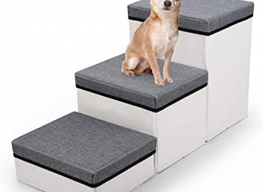 TNELTUEB Folding Pet Stairs,2/3 Steps Foldable Dogs Stair for Small to Medium Dog and Pet, Pet Storage Stepper for High beds Sofa, Holding up to 50 lbs Pet Dog Cat