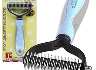 SQRTPGD Pet Grooming Brush for Shedding, 2 Sided Professional Dematting Comb Grooming Undercoat Rake for Cats & Dogs.