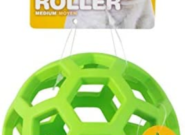 JW HOL-ee Roller Dog Fetch Treat Dispenser Puzzle Ball