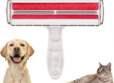 Pet Hair Remover – Remove Dog & Cat Fur from Furniture, Clothing, Car Seats, Couch, Handheld Lightweight Lint Roller – Reusable & ECO Friendly- Red