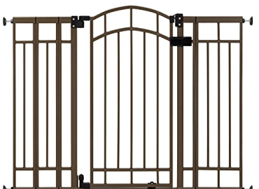 Summer Multi-Use Decorative Extra Tall Walk-Thru Baby Gate, Metal, Bronze Finish – 36” Tall, Fits Openings up to 28.5” to 48” Wide, Baby and Pet Gate for Doorways and Stairways