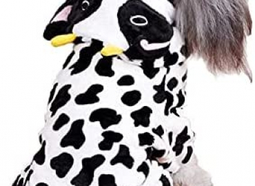 Dog Cow Costume – Adorable Halloween Dog Costumes Cow Style Hoodie Soft and Comfortable Jumpsuits for Small Dog