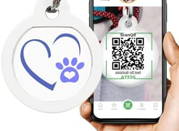 QR Dog Tags for dogs and Cats – Small Dog Tag & Cat Tag – GPS Pet Id Tag – Scannable QR Pet Tags for Location – Cat Id Tag & Dog Id Tag with Online Profile – Funny Dog Tags from Animal ID Tags