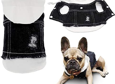 SILD Pet Clothes Dog Jeans Jacket Cool Blue Denim Coat Small Medium Dogs Lapel Vests Classic Hoodies Puppy Blue Vintage Washed Clothes