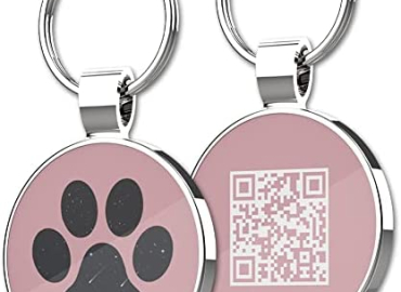 MYLUCKYTAG QR Code Pet ID Tags Dog Tags – Pet Online Profile – Scan QR Receive Instant Pet Location Alert Email