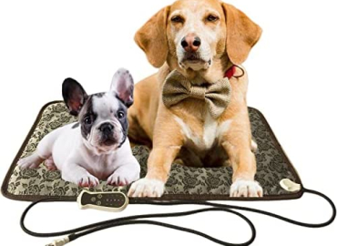 Heated Dog Bed,Dog Heating Pad Large Size with Timer,Heating Pad for Puppies Indoor,Heated Dog Pad,Animal Heating Pad,Heated Pet Bed,Outdoor Heated Cat Bed,Auto Shut Off,Chew Proof Cord,Waterproof