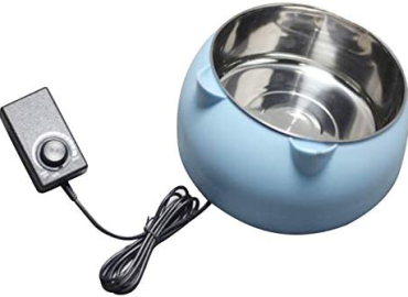 QCUTEP Heated Pet Bowl Outdoor Dog Thermal-Bowl, Mess Free 15°Slanted Bowl for Dogs and Cats, Non-Skid & Non-Spill, Easier to Reach Food, Thermal-Bowl Heated Cat & Dog Bowl