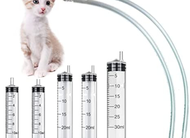 H HONG RI SHENG Puppy Kitten Feeding Tube Kit Includes Feeding Tube (14 16 FR) and 10 20 30 Ml Syringe Feeding Tool for Small Animals
