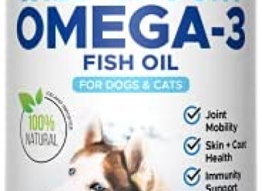 PetHonesty 100% Natural Omega-3 Fish Oil for Dogs from Iceland – Pet Liquid Food Supplement – EPA+DHA Fatty Acids, May Reduce Shedding & Itching- Supports Joints, Brain & Heart Health