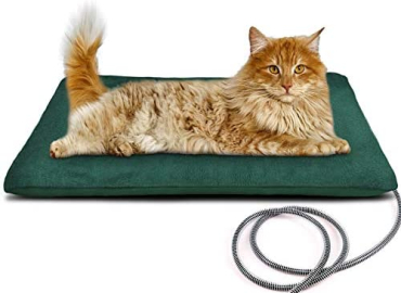 PETNF Outdoor Heated Pet Bed with Waterproof Cover,Pet Heating Pads for Dog,Soft Electric Blanket Auto Temperature Control,Heating Mat for Dog House Cabin Cot Doorway,Rescue Cats