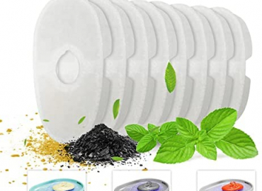 iPettie Water Fountain Filters for Avocado Fountain, IP-AD21-F8, 8PCS Carbon Filters and 4PCS Foam Filters