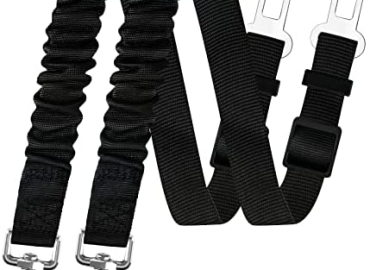 Dog Seat Belt Harness for Car – Adjustable Dogs Seatbelt Leash, OYANTEN Pet Safety Belt, Durable Dog Restraints for Cars with Elastic Bungee Buffer(2 Packs)