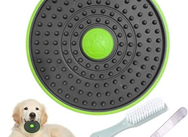 Slow Feeder Dog Bowls for Boredom Reducer,Dog Lick Pad,Dog Peanut Butter Lick Pad,Licking Plate for Dogs,Lick Pad for Dogs Anxiety Relief,Pet Slow Feeder Mat with Spiral Buckle
