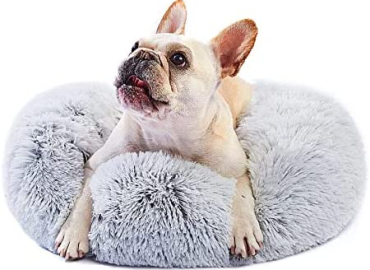 Small Dog Bed Calming Dogs Bed for Small Medium Large Dogs Anti-Anxiety Puppy Bed Machine Washable Warming Cozy Soft Pet Round Bed Fits up to 10-100 lbs