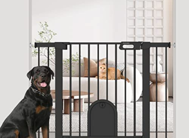 Baby Gate with Cat Door,Pet Safety gate,Extra Tall Gate, Easy Walk-Thru for The House,Doorways & Hallways