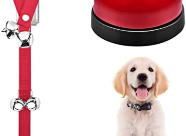 JIMEJV 2 Pack Dog Doorbells, Pet Training Bells for Go Outside Potty Training and Communication Device Large Loud Dog Bell Cat Puppy Interactive Toys Adjustable Strap Door Bell