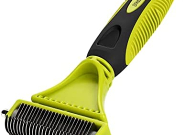 Pecute 2-Sided Undercoat Rake for Dogs Cats, 12-23 Teeth Rake Dog Brush for Shedding, Detangling Matted or Knotted Undercoat Hair, Pet Dematting Tool Great for Medium or Long-Haired Dogs & Cats