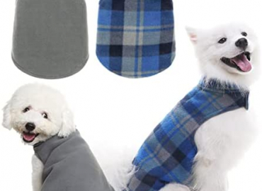 SCENEREAL Dog Winter Coat for Small Medium Large Dogs Machine Washable Clothes Puppy Reversible Warm Vest Dog Christmas Suit for Cold Weather