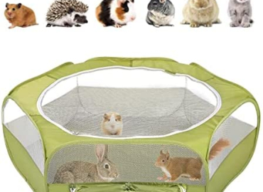 VavoPaw Small Animals Playpen, Breathable Pet Cage Tent with Double-Opening Zipper, Portable Outdoor Exercise Yard Fence for Hedgehog Hamster Kitten Bunny Squirrel Guinea Pig