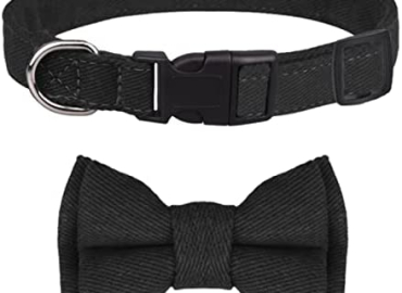 Dog Cat Collar with Bowtie.Soft Comfy Cotton Dog Cat Collar for Female Male Boy Girl.Detachable Adjustable Durable Dog Cat Collar for Small Medium Large Pet.Super Cute Dog Cat Collar Gifts.