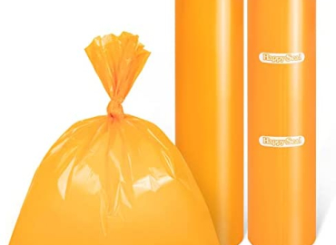 Happy Seal Odor Sealing Cat Waste Bags M/120 Count Cat Litter Disposal Bags Scented Cat Poop Bags Large Capacity Diaper Disposal or Pet Waste Bags[Color:Orange]