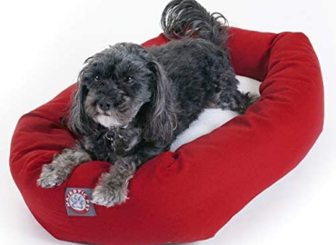 Majestic Pet Poly-Cotton Sherpa Bagel Dog Bed for Dogs & Cats, Calming Donut Dog Bed Cuddler | Washable | Multiple Sizes & Colors