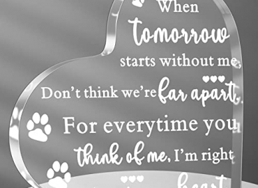 Pet Memorial Gift Sympathy Gift Bereavement Crystal Glass Heart Decor Remembrance Gifts Dog Memorial Gifts Crystal Glass Heart Condolence Gifts for Loss of Loved One