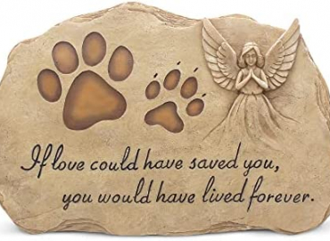 Pet Grave Marker, Garden Stone “If Love Could Have Saved You, You Would Have Lived Forever” Bereavement Gifts for Loss of Pet -Rainbow Bridge Pet Memorial Gifts – In Memory of Dog – Cat Memorial Gifts