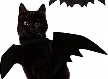 Pet Cat Costume Halloween Bat Wings Pet Costumes Pet Apparel for Small Dogs and Cats, Collar Cosplay Bat Costume