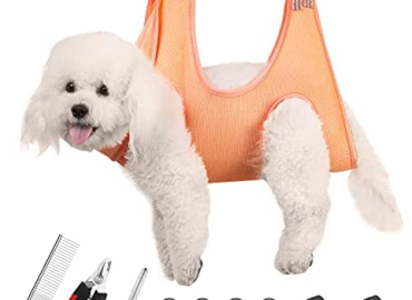 Guzekier Pet Dog Grooming Hammock Harness for Cats & Dogs, Dog Sling for Grooming, Dog Hammock Restraint Bag with Nail Clippers/Trimmer, Nail File, Pet Comb,Ear/Eye Care