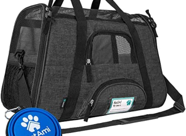 PetAmi Premium Airline Approved Soft-Sided Pet Travel Carrier | Ventilated, Comfortable Design with Safety Features | Ideal for Small to Medium Sized Cats, Dogs, and Pets