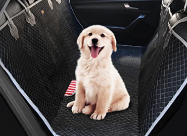 Dog Car Seat Cover for Back Seat, Yagud 100% Waterproof, 600D Scratch Resistant and Nonslip Dog Seat Cover Protector, Washable, Quilted Pet Bench Cover for SUV, Truck and Sedan, Dark Black, 58″ x 54″