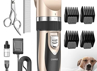 oneisall Dog Shaver Clippers Low Noise Rechargeable Cordless Electric Quiet Hair Clippers Set for Dogs Cats Pets