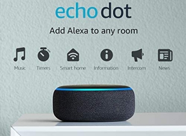 Echo Dot (3rd Gen, 2018 release) – Smart speaker with Alexa – Charcoal