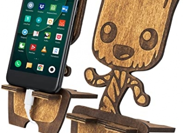 Wood Cell Phone Stand, Compatible with iPhone 12 11 Pro XS Max XR 8 7 6S Plus, Samsung S20+ Note10, Phone Stand, Wood Phone Holder Stand, Wooden phone stand for desk, charging stand… (Wood)