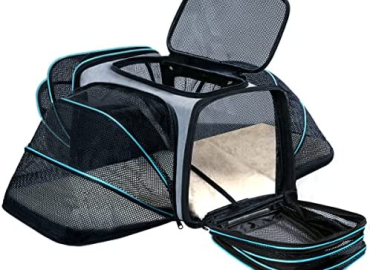 Cat Dog Carrier Airline Approved Expandable Soft-Sided Pet Carrier with Removable Fleece Pad and Pockets for Cats/Puppy and Small Animals