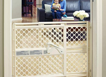 Toddleroo by North States 42â€  Wide Supergate Ergo Baby Gate, Made in USA: for doorways or Stairways. Includes Wall Cups. Pressure or Hardware Mount. 26â€  – 42â€  Wide (26″ Tall, Ivory)