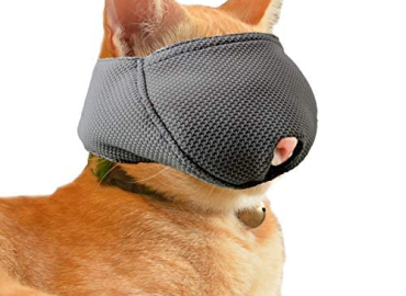 wintchuk Cat Muzzle with Breathable Mesh, Cat Mouth Guard Muzzle for Prevent Biting Chewing Grooming