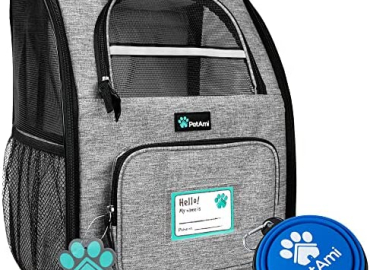 PetAmi Deluxe Pet Carrier Backpack for Small Cats and Dogs, Puppies | Reinforced Frame, Ventilated Design, Two-Sided Entry, Safety Cushion Back Support | for Travel, Hiking, Outdoor