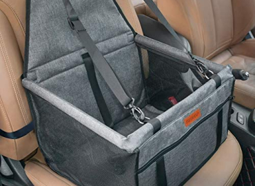 SWIHELP Dog Car Seat Puppy Portable Pet Booster Car Seat with Clip-On Safety Leash and PVC Support Pipe, Anti-Collapse,Perfect for Small Pets