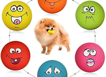 Smile Face Dog Squeaky Toys Soft Latex Squeak Balls for Puppy Small Pet Dogs 6 Pcs/Set