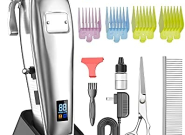oneisall Dog Grooming Clippers for Thick Heavy Coats,2 Speed Cordless Hair Trimmers with Metal Blade Grooming Kit for Pets Dogs Cats Animals