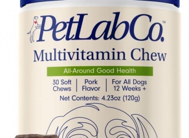PetLab Co. 13 in 1 Dog Multivitamin – Support Dog’s Immune Response, Skin, Coat, Joints & Overall Health – Vitamins A, E, D, B12, Minerals, Antioxidants – Chewable Pork Flavor