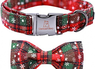 Lionheart glory Dog Collars Adjustable Soft Dog Collars with Bowtie, Pet Collars Bow Tie for X-Small Small Medium Large Dogs