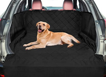 F-color SUV Cargo Liner for Dogs Water Resistant Cargo Liner for SUV, Non-Slip Dog Seat Cover Mat with Bumper Flap Cargo Area Protector for SUVs Sedans Trunk Vans, Large Size, Universal Fit