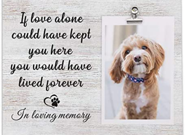 Dog and Cat Memorial Gifts, Sentiment Picture Frame, Sympathy Gifts for Loss of Dog, Pet Remembrance Gift, Dog Footprint, Pet Loss Gifts (Pet memorial -1)