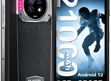 Rugged Unlocked Smartphone, OUKITEL WP19 Night Vision Mobile Phones 64MP Camera 8GB+256GB IP68 Waterproof Cellphone, 21000mAh Battery Android 12 Cell Phone, 6.78″ HD+ Dual SIM 4G Smartphones OTG/NFC