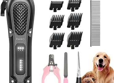 Dog Clippers for Grooming, Low Noise Rechargeable Dog Grooming Kits Cordless Pet Grooming Tool Professional Dog Hair Trimmer for Thick Heavy Coats Pet Clippers Electric Dog & Cat Grooming Kit