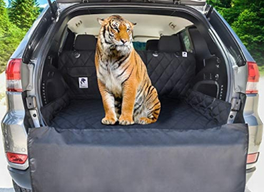 Dog Cargo Liner for SUV, Van, Truck & Jeep – Waterproof, Machine Washable, Nonslip Pet Seat Cover with Bumper Flap Will Keep Your Vehicle as Clean as Ever – XL, Universal Fit – Bonus Carry Bag